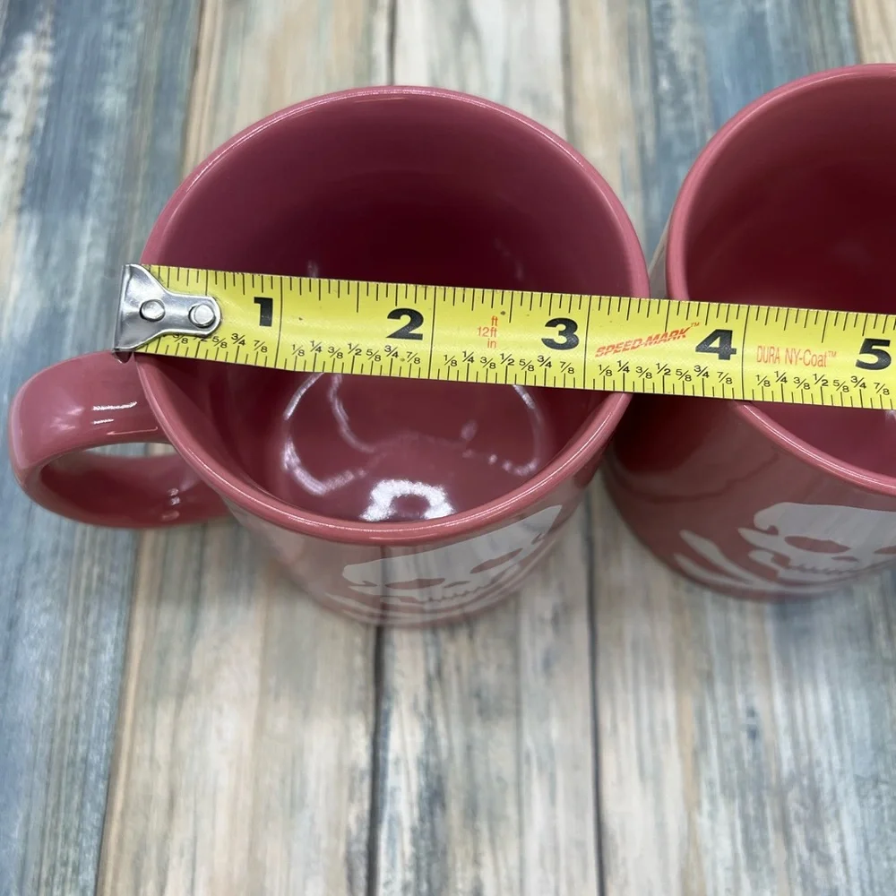 ⭐️2 Fun Factory Waechtersbach Germany pink mug skull & cross bones design set 1 - Picture 8 of 8